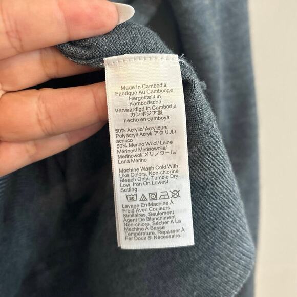 J.Crew Quarter Zip Wool Sweater Blue Gray Size Medium - Picture 3 of 5